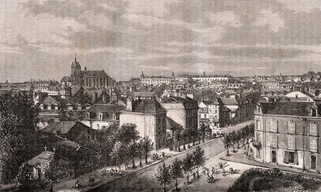 Le Mans - Pays de la Loire - kaiverrus V.A. Malt-Brownin kirjaan "La France illustrée: maantiede, historia, tilastohallinto". 1884 tekijältä French School