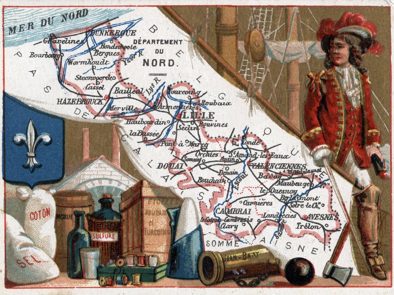 Le Nord (59), Nord Pas De Calais (Nord-Pas de Calais), Ranska. Jean Bartin muotokuva (Jan Bart tai Jan Baert tekijältä French School