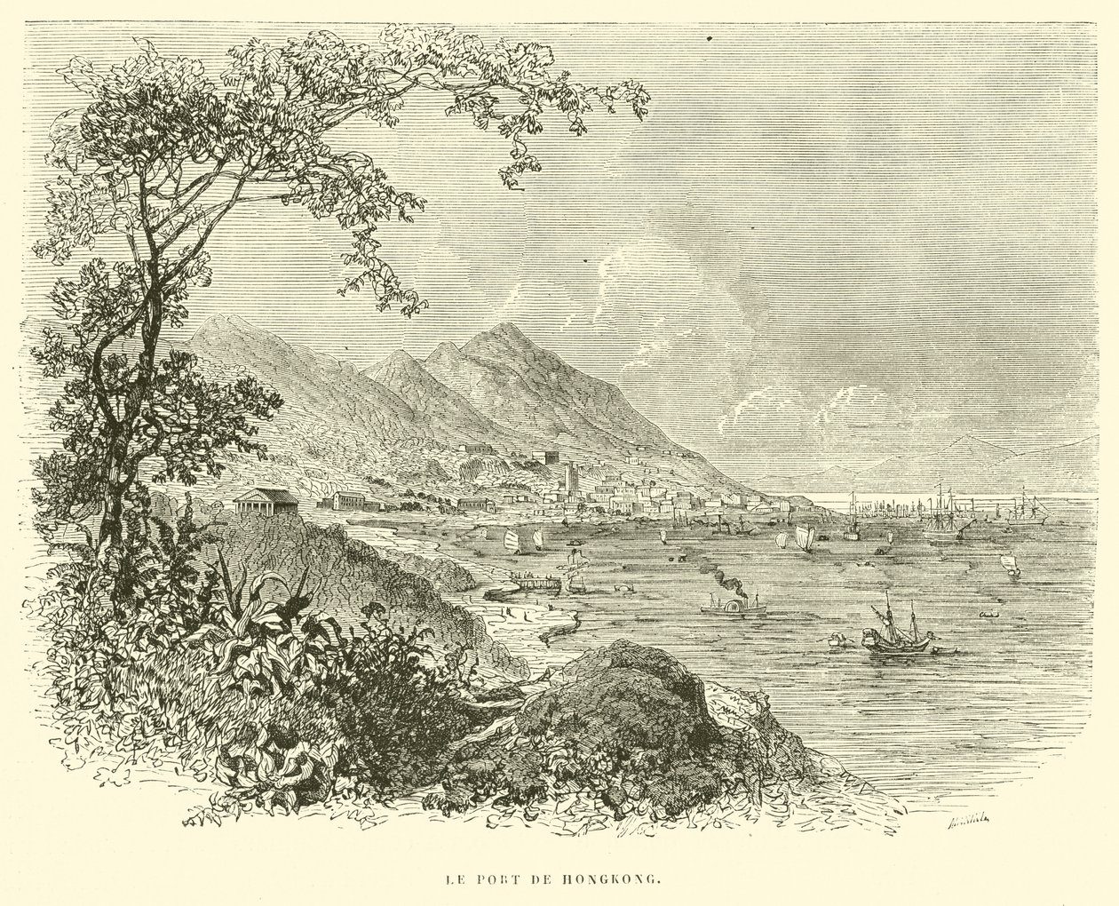 Le Port de Hongkong (kaiverrus) tekijältä French School