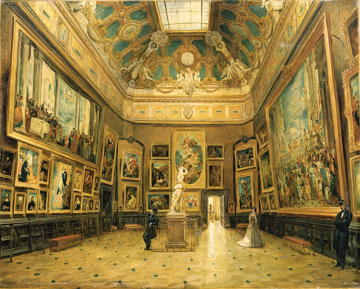 Salon Carre du Louvre, noin 1870 tekijältä French School