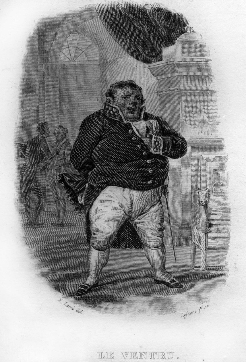 Le Ventru Chanson de Beranger Pierre Jean de Berangerin (1780-1857), ranskalaisen runoilijan ja lauluntekijän teoksessa "Teokset valmistuvat" (1834). tekijältä French School