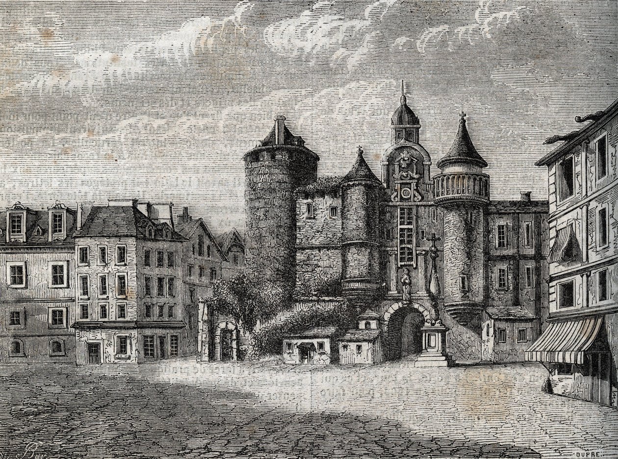 Le Vieux Paris - le Grand Chatelet - Kaiverrus "" Pariisin fyysiseen, siviili- ja moraaliseen historiaan: varhaisimmista historiallisista ajoista nykypäivään", Jacques Antoine Dulaure tekijältä French School