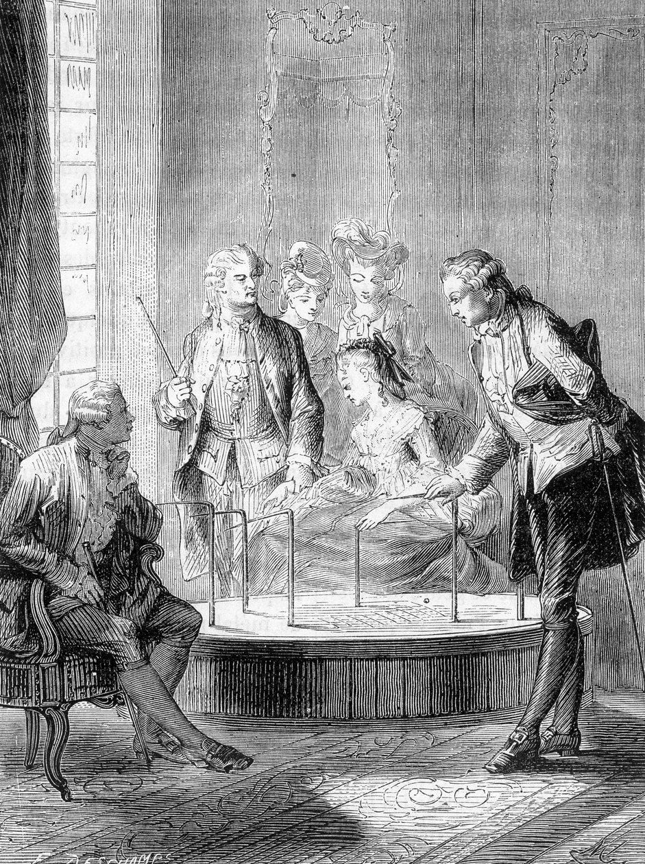 Le bucket de Mesmer (Frederic Antoine Mesmer - Franz Anton Mesmer) - Figuierin teoksessa "Tieteen ihmeet" tekijältä French School