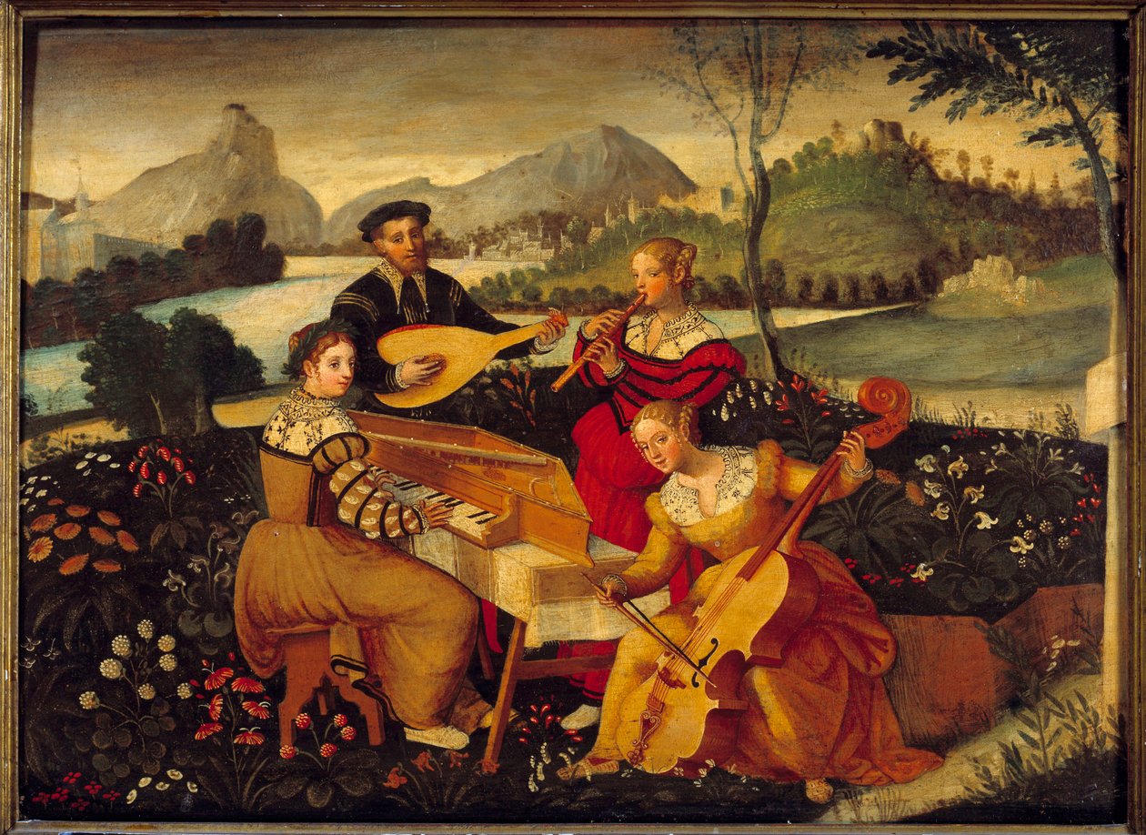 Maakonsertti Ranskalaisen koulun maalaus. 1500-luvun Bourges, Berry Museum tekijältä French School