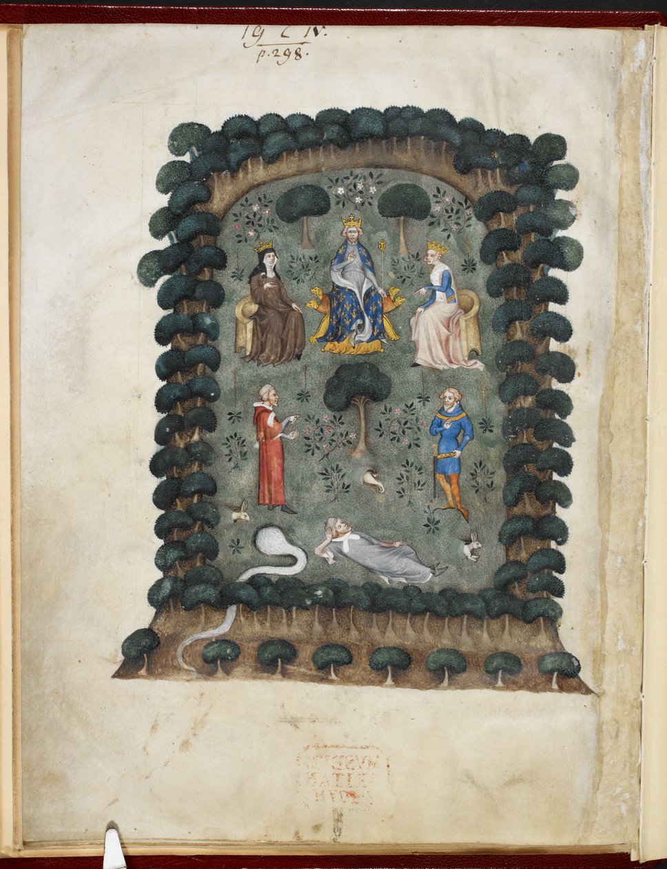 Le songe du vergier, vuosittaisen Évrart de Trémaugonin, Royal MS 19 C IV, f.1v tekijältä French School