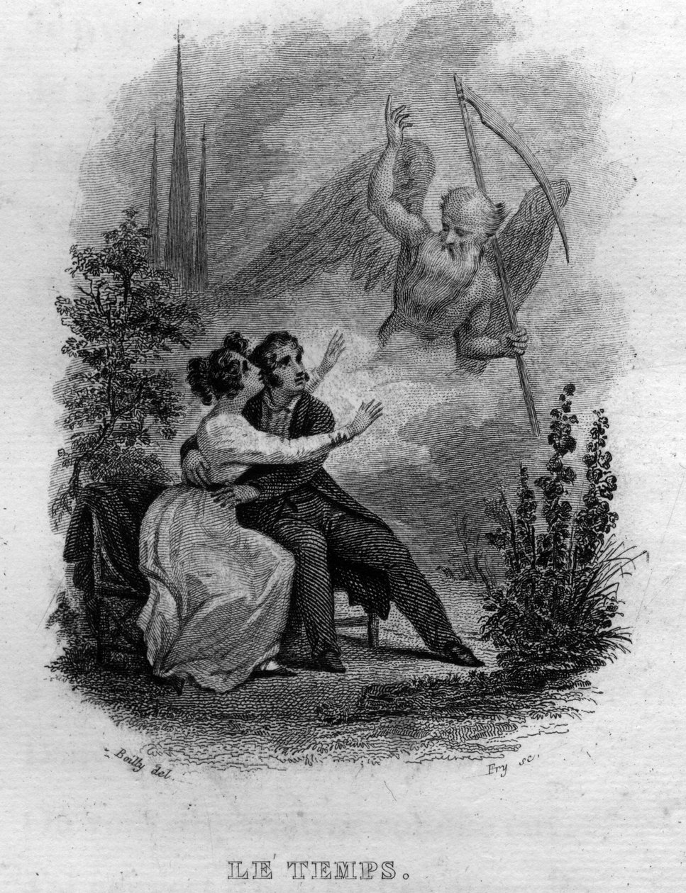 Ranskalaisen runoilijan ja lauluntekijän Pierre Jean de Berangerin (1780-1857) Le temps Chanson de Beranger teoksessa "Oeuvres valmistuu" (1834). tekijältä French School