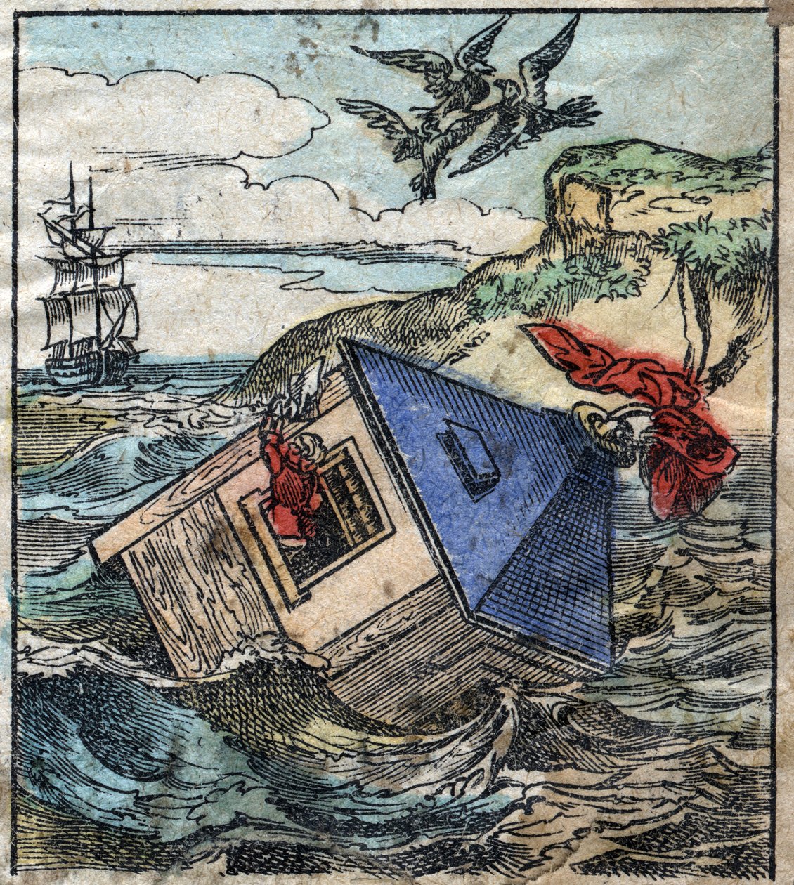 Lemuel Gulliver on talossaan Brobdingnagin jättiläisten maassa. Kuvitus Jonathan Swiftin (1667-1745) elokuvaan "" Gulliver