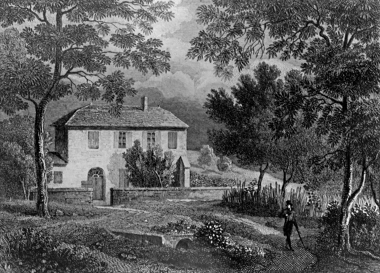 Les Charmettes House of Madame de Warens (1699-1762) lähellä Chamberya, jossa Rousseau (1712-78) asui tekijältä French School