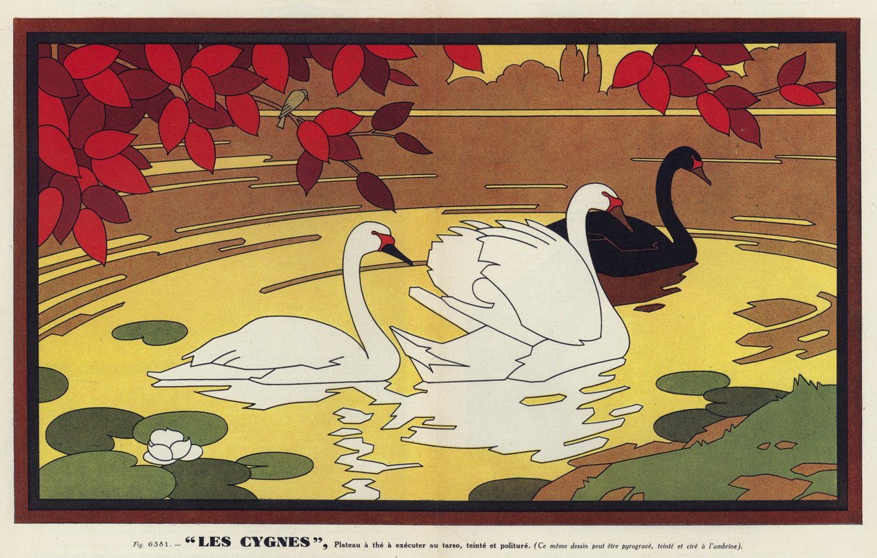 Les Cygnes, Joutsenet (värilitografia) tekijältä French School
