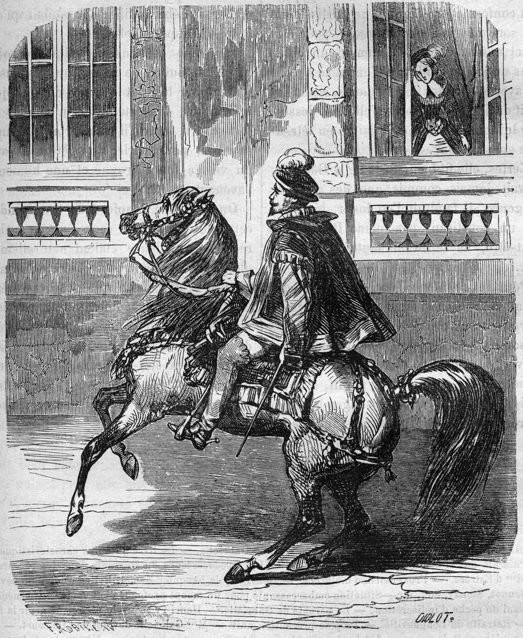 Kuningas Henrik II:n (1519-1559) ja Diane de Poitiersin (1499-1566) rakkaudet. kaiverrus kirjaan "Prostituution ja irstailun historia kaikista maailman kansoista antiikista nykypäivään", Dr. Th. -F. Debray tekijältä French School