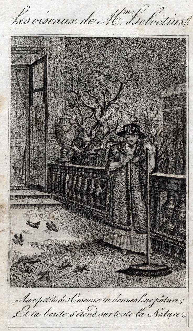 Madame Helvetiuksen linnut (Anne Catherine Helvetius) Jean Nicolas Bouillyn (1763-1842) "Neuvoja tyttärelleni". 1820. Yksityinen kokoelma. tekijältä French School