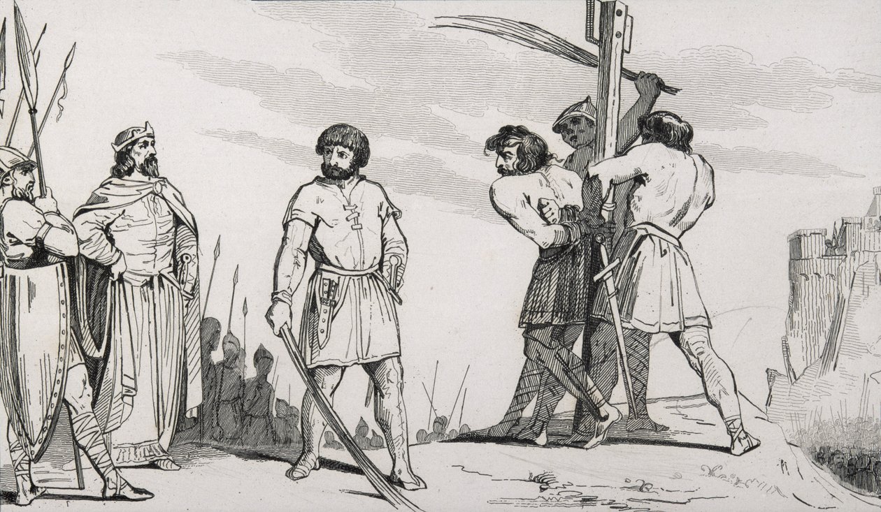 Lordi Bodillon on lyöty valituksen jälkeen Childeric II:n (653-73) veronkorotuksesta, Colartin "Histoire de France" -julkaisusta, julkaistu noin 1840 tekijältä French School