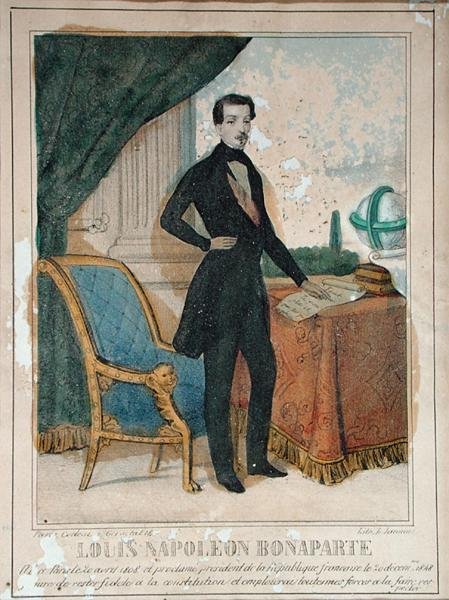 Louis-Napoleon Bonaparte (1808-73), kaiverrus Jannin, n. 1849 (litho) tekijältä French School