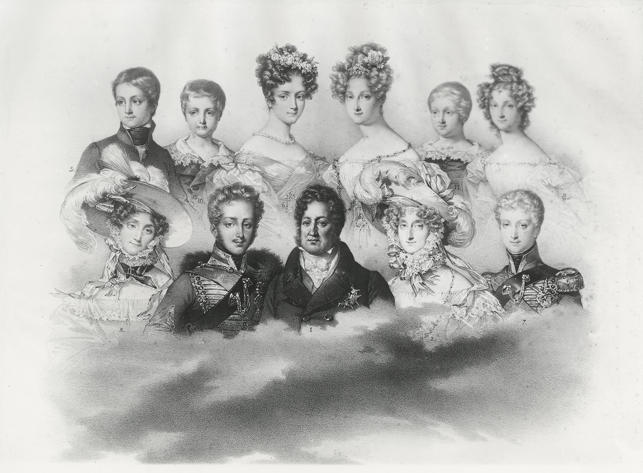 Louis-Philippe I ja hänen perheensä vuonna 1830 (kaiverrus) tekijältä French School