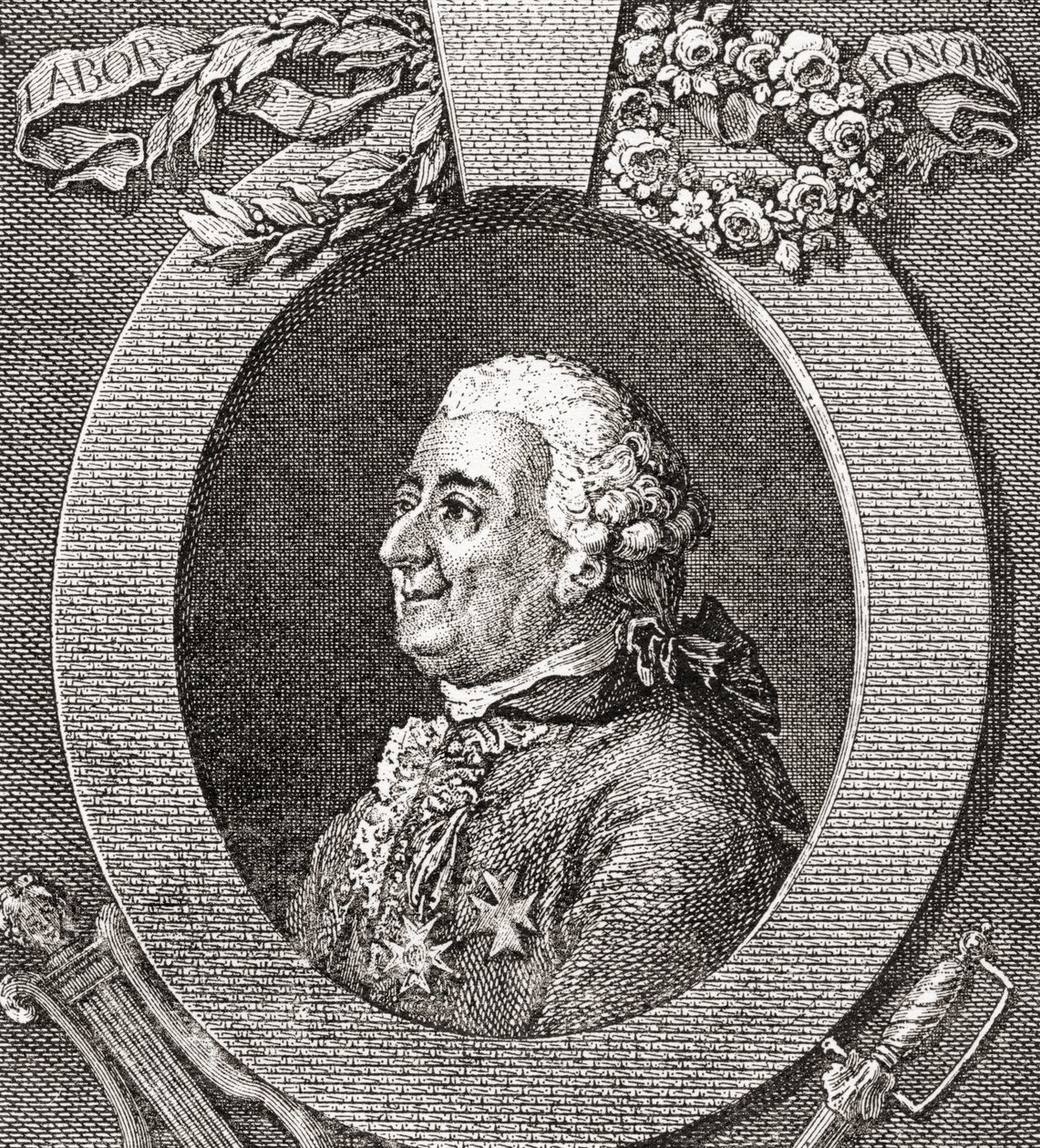 Louis-Élisabeth de la Vergne, comte de Tressan, 1705-1783. Ranskalainen sotilas, lääkäri, tiedemies, keskiajan tutkija ja kirjailija. Les Heures Libres, julkaistu 1908. tekijältä French School