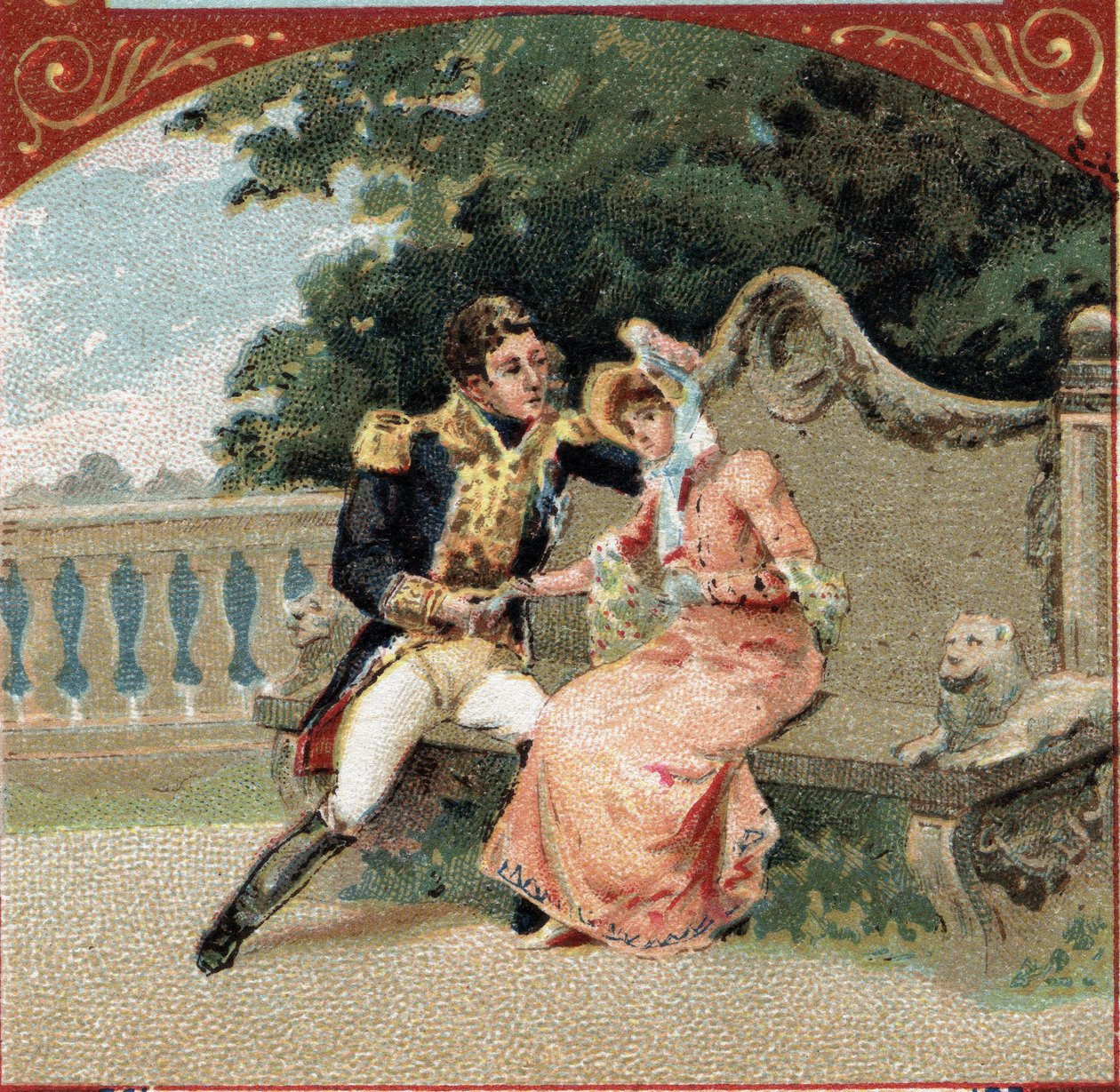 Louis Alexandre (Louis-Alexandre) Berthier (1753-1815), Wagramin prinssi, Madame Viscontin, hänen emäntänsä, kanssa Chateau de Grosbois