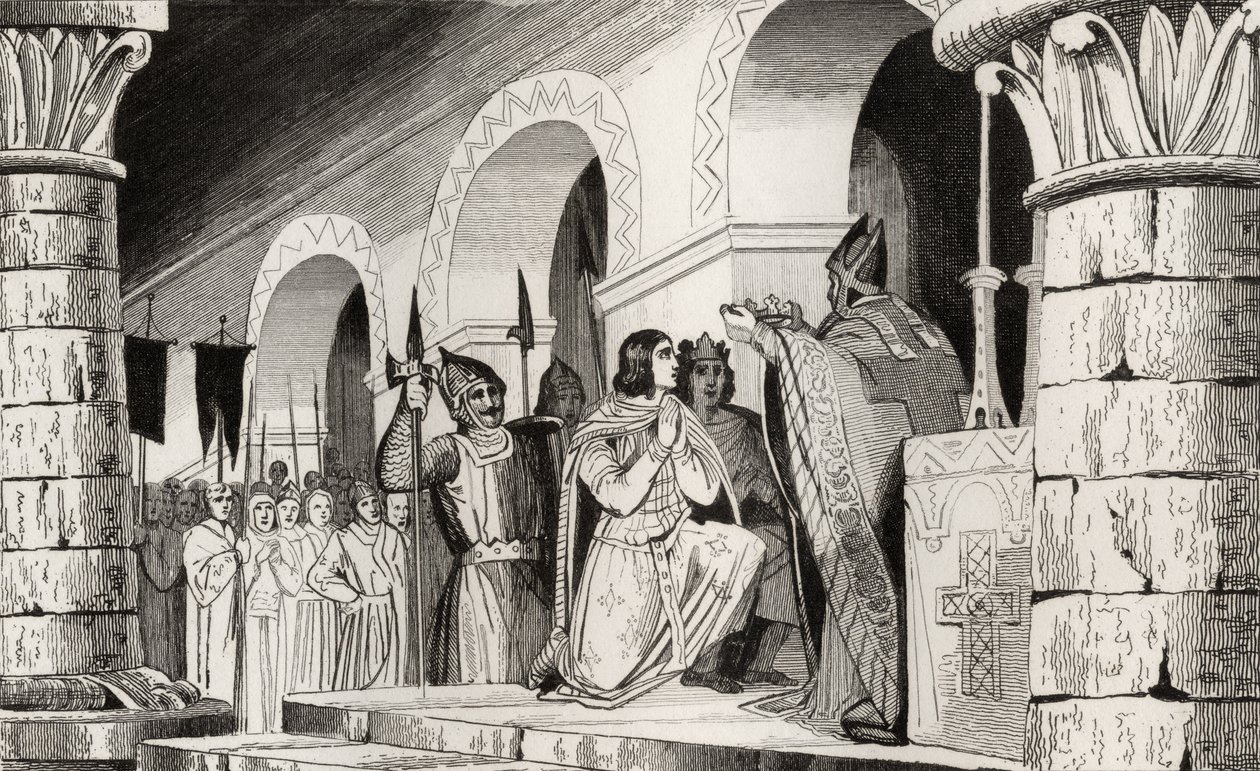 Ludvig III (863-82) ja Carloman (865-84) kruunattiin yhdessä Colartin "Histoire de Francesta", julkaistu noin 1840 tekijältä French School