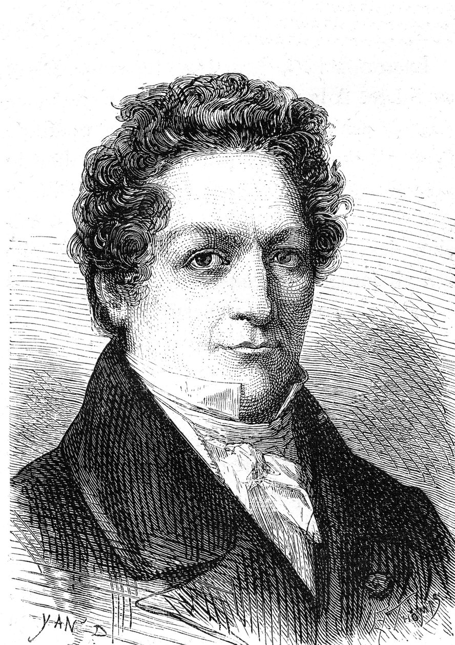 Louis Jacques Thenard (1777-1857), ranskalainen kemisti, löysi boorin ja happipitoisen veden. Kaiverrus 1867 tekijältä French School