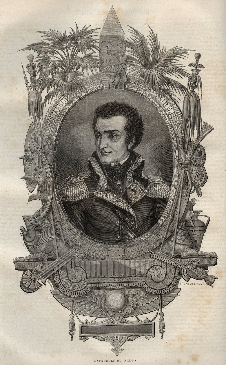Louis Marie Maximilien de Caffarelli du Falga (1756-1799) Ranskan kenraali Ranskan vallankumouksen aikana - - Maurice La Charestin kaiverrus uuteen kansalliseen tietosanakirjaan - 1870 - tekijältä French School
