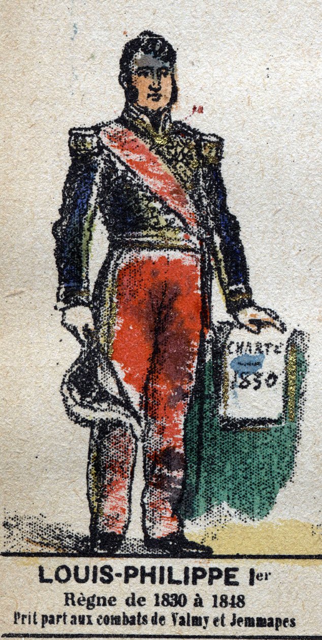 Louis Philippe 1er (1773-1850), Ranskan kuningas. "" Galeriede Ranskan kuninkaat ja kuningattaret ja maineikkaat hahmot vuosina 1643-1895" Kuva epinalista. tekijältä French School