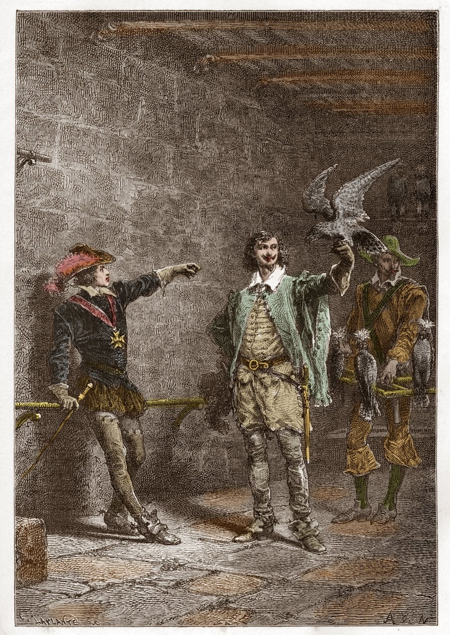 Louis XIII (1601-1643), jota kutsuttiin oikeudenmukaiseksi, kuusitoistavuotiaana, ja hänen suosikkinsa Charles d