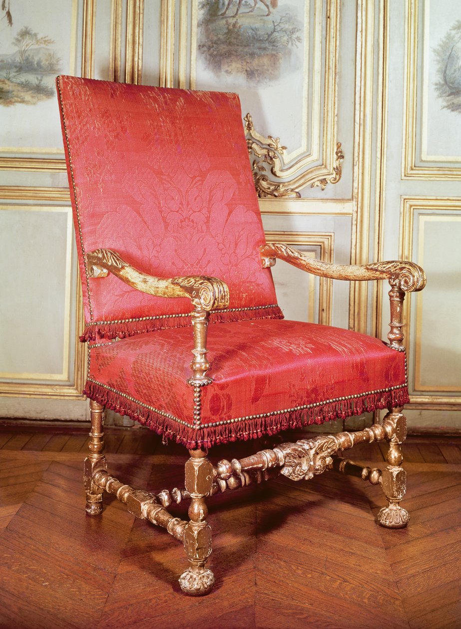 Louis XIII -nojatuoli (puuta ja damastia) tekijältä French School