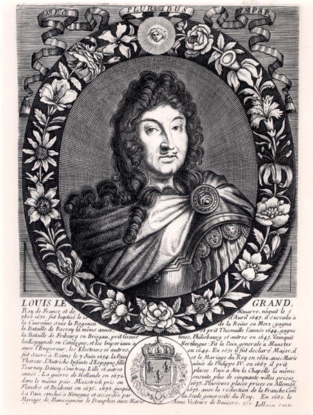 Ludvig XIV (1638-1715) Ranskan kuningas, n. 1680 (kaiverrus) (m/v kuva) tekijältä French School