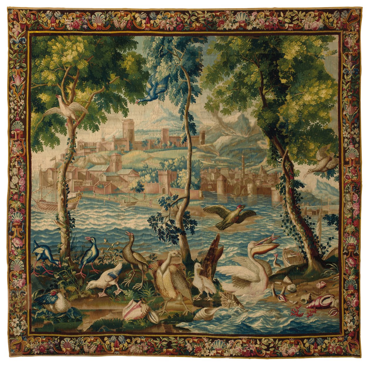 Louis XIV Beauvais "merisatamien" kuvakudos, n. 1700 tekijältä French School