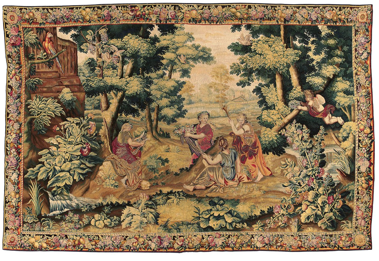 Ludvig XIV:n mytologinen kuvakudos, Gobeliinit tai Beauvais, 1600-luvun loppu tekijältä French School