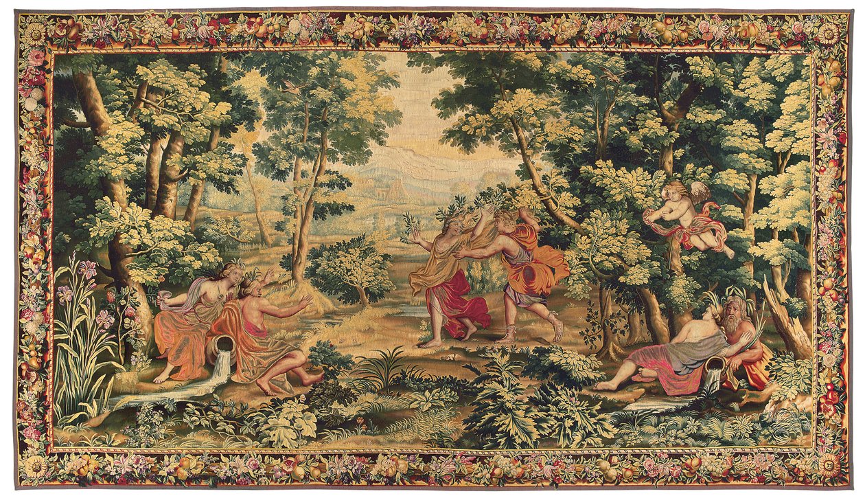 Ludvig XIV:n mytologinen kuvakudos, Gobeliinit tai Beauvais, 1600-luvun loppu tekijältä French School