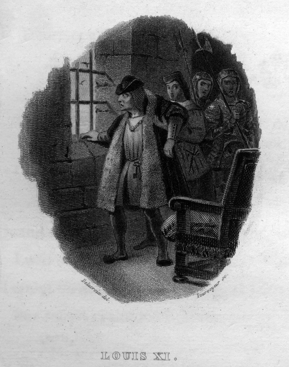Louis XI Chanson de Beranger teoksessa "Teokset valmistuvat" (1834), jonka on kirjoittanut Pierre Jean de Beranger (1780-1857), ranskalainen runoilija ja lauluntekijä. tekijältä French School