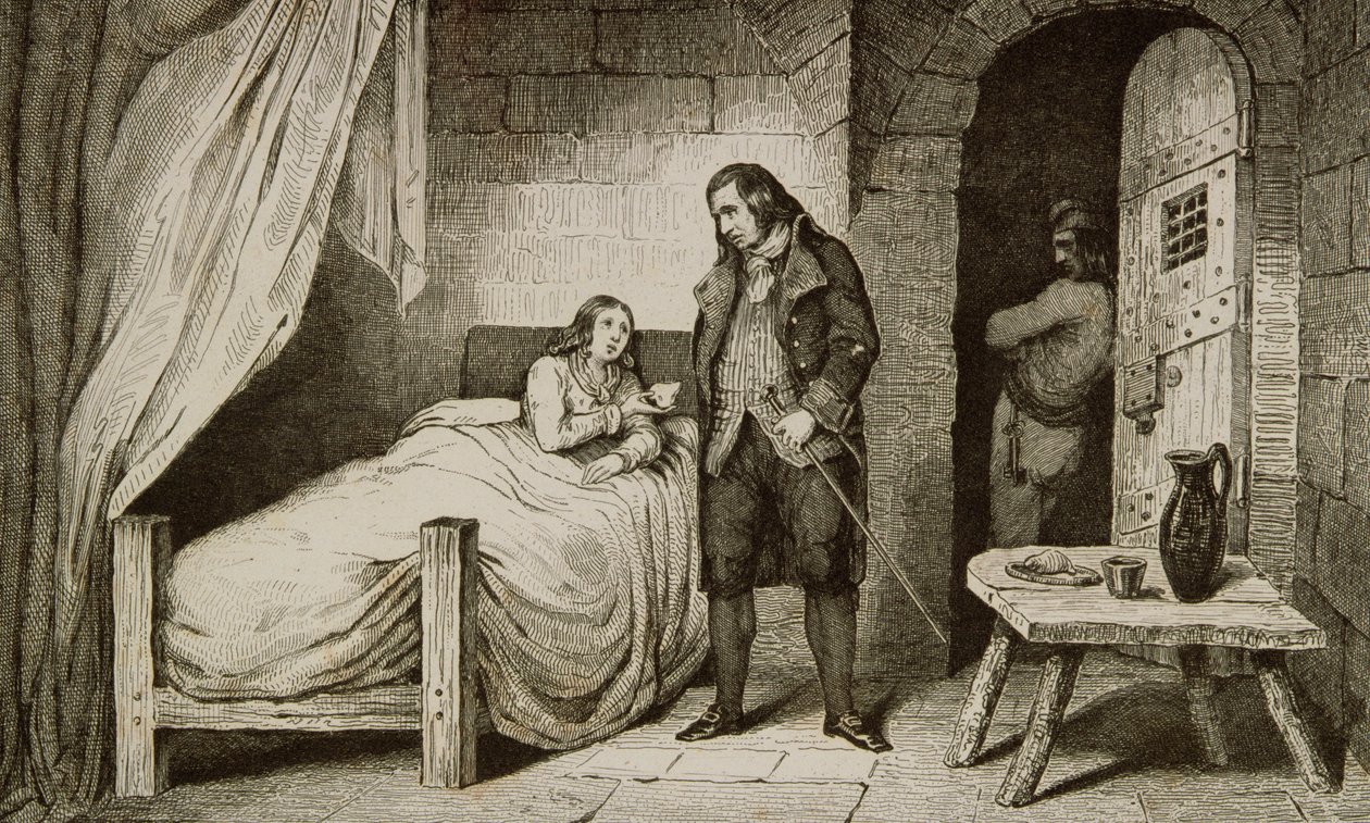 Ludvig XVII (1785-95) sairas ja vangittu Colartin "Histoire de France" -kirjasta, julkaistu n. 1840 tekijältä French School