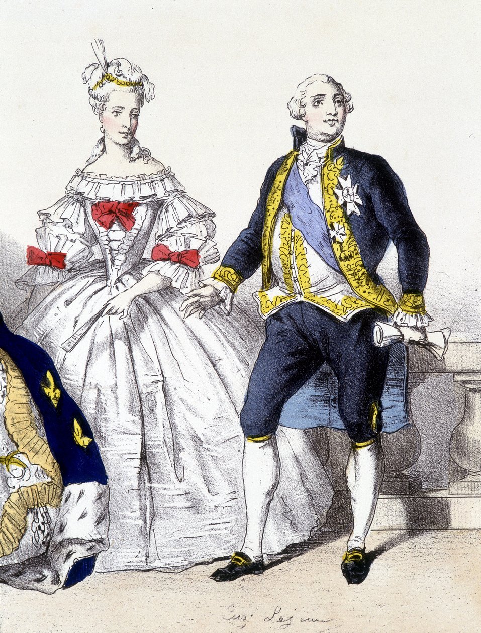 Ludvig XVI ja Marie Antoinette - elokuvassa "Ranskan monarkia kuvissa" tekijältä French School