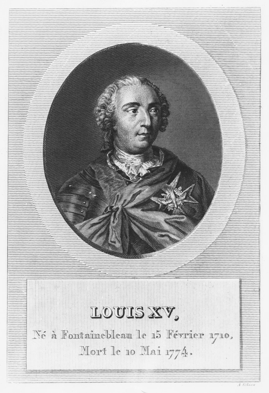 Ludvig XV, Ranskan ja Navarran kuningas (kaiverrus) tekijältä French School