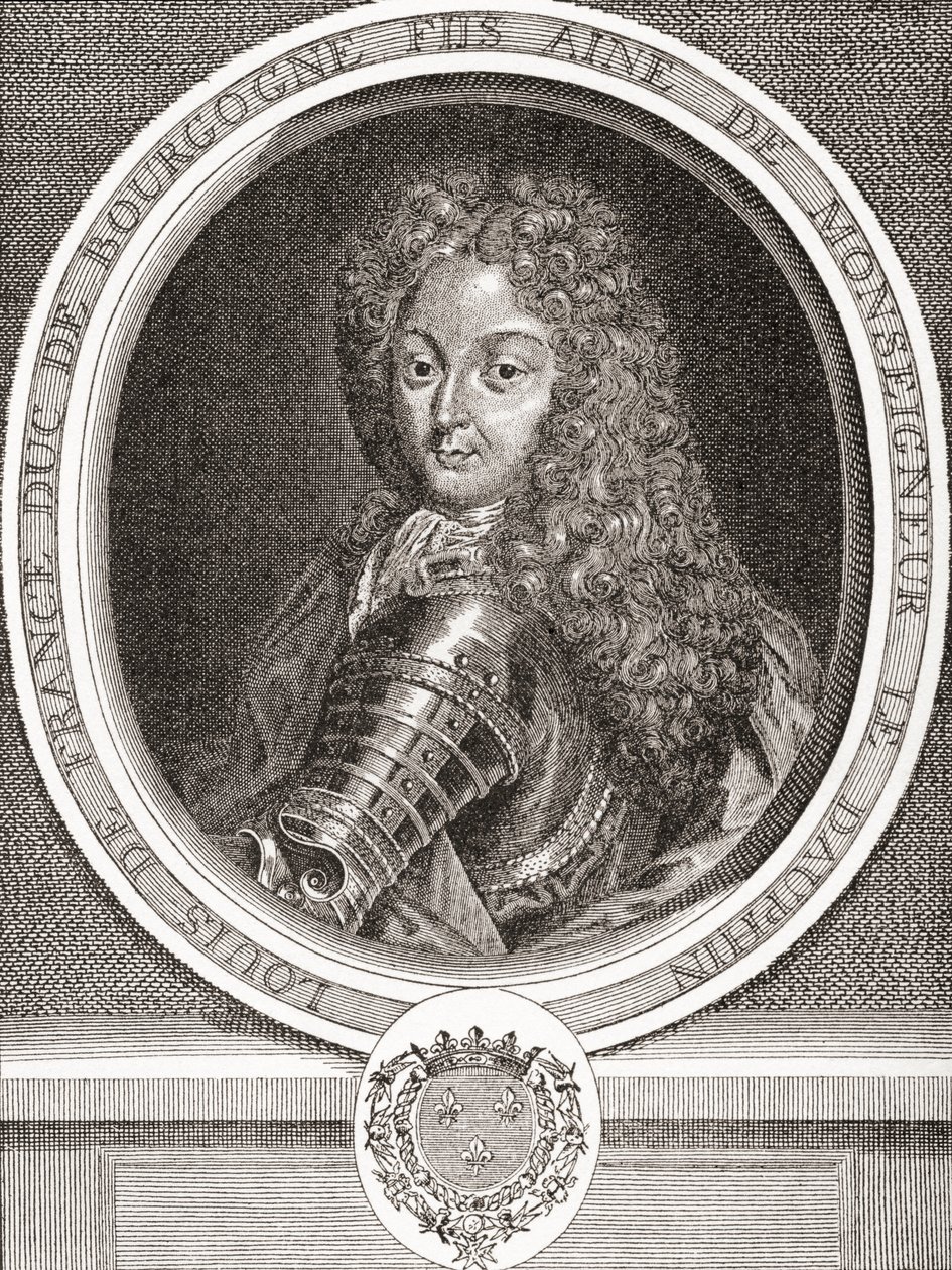 Louis de France, Ranskan poika, Burgundin herttua, 1682 1712. Ranskan Dauphinin Ludvigin vanhin poika, joka tunnetaan nimellä Le Petit Dauphin. Kohdasta Les Heures Libres, julkaistu 1908. tekijältä French School