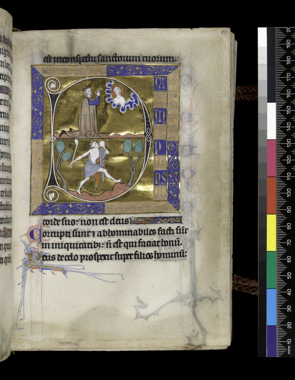 MS 300 f.57r, David rukoilee Jumalaa tekijältä French School