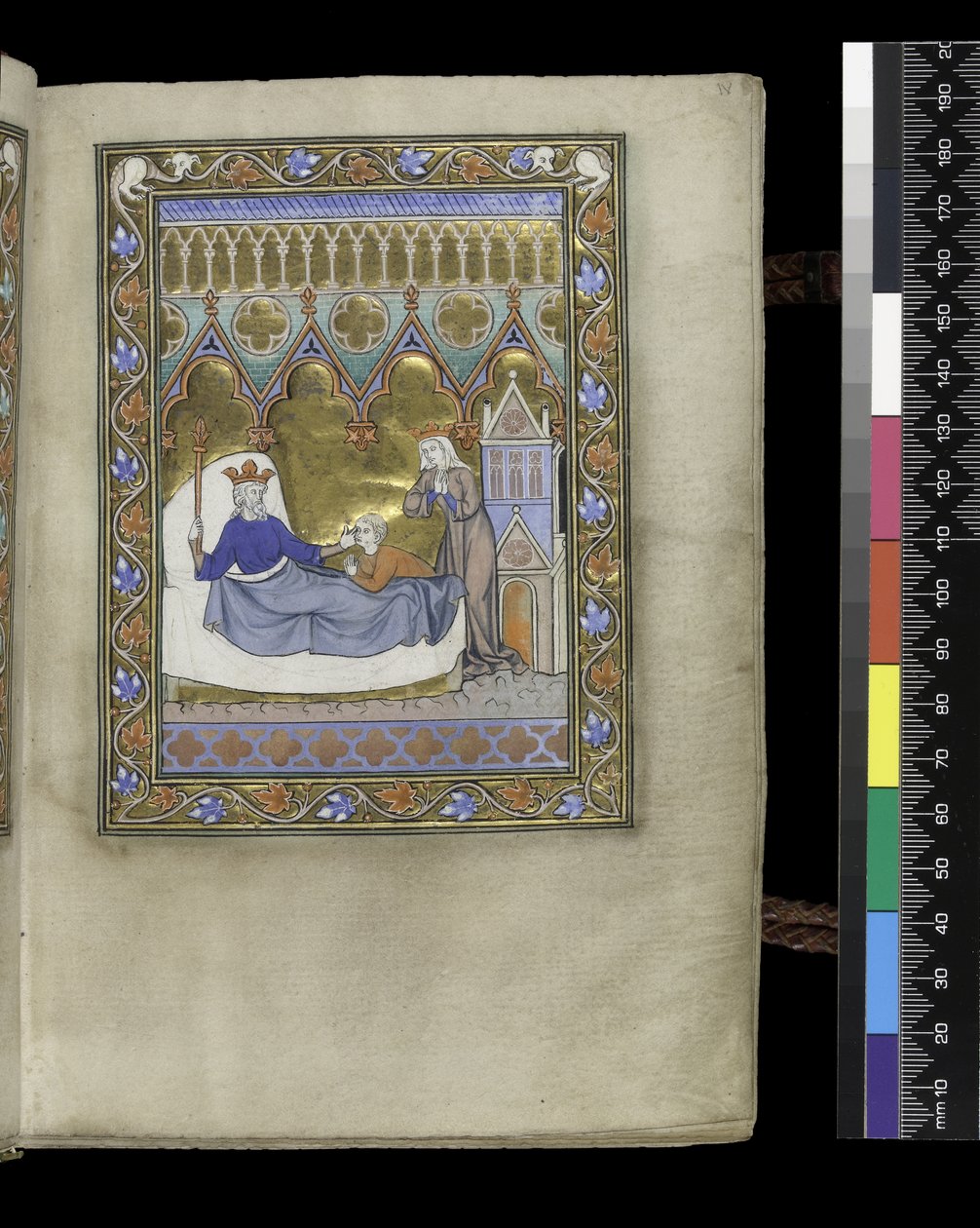 MS 300 f.IVr, folio psalterista ja Isabellan tunteista, Pariisi, n. 1265-1270 (kynä ja muste ja tempera pergamentilla) tekijältä French School