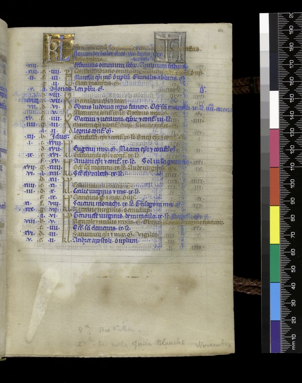 MS 300 f.XIIr, Psalter and Hours of Isabella of France, Paris, n. 1265-1270 (kynä & muste ja tempera pergamentilla) tekijältä French School