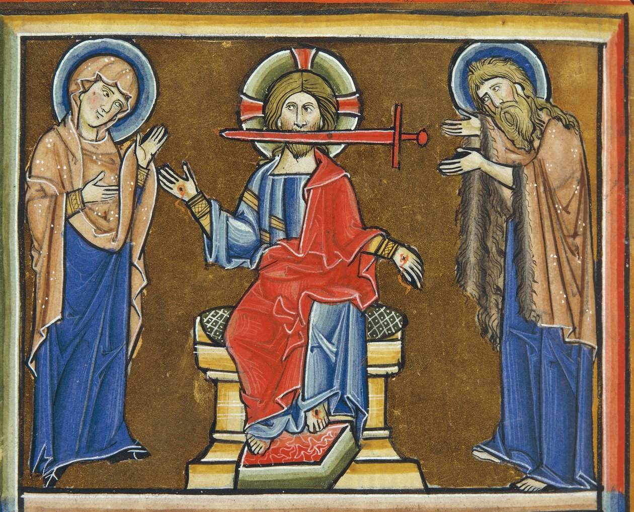 MS CXXXVII, Kristus of the Apocalypse, Pyhän Elisabetin psaltista (tempera & kultalehti perunakalvolla) tekijältä French School