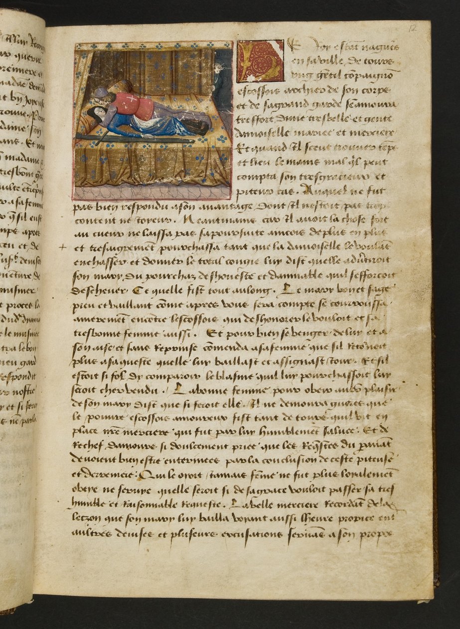 MS Hunter 252 012r sivu sadasta uudesta uutisesta, c.1461-62 tekijältä French School