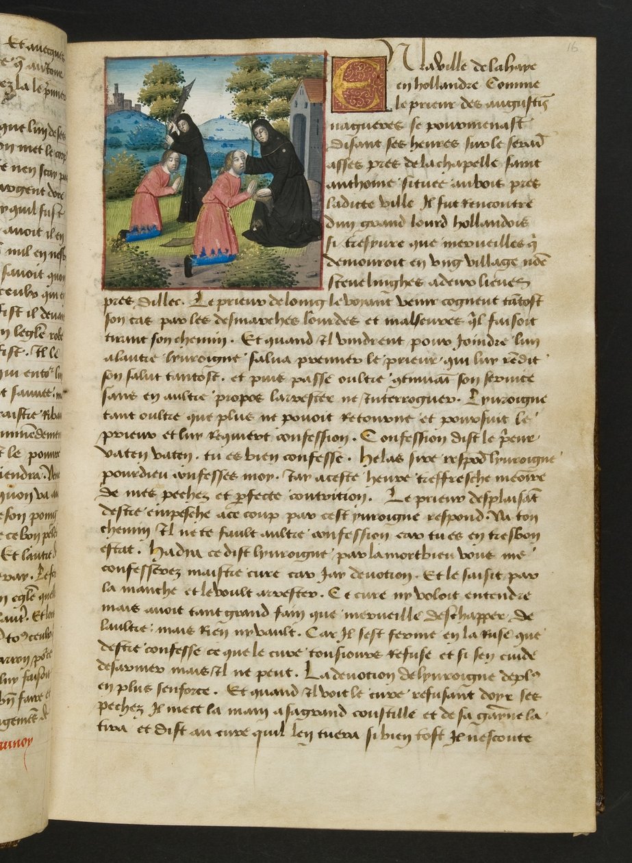 MS Hunter 252 016r sivu sadasta uudesta uutisesta, c.1461-62 tekijältä French School