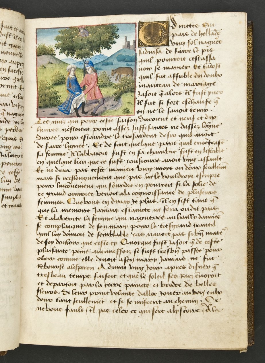 MS Hunter 252 026r sivu sadasta uudesta uutisesta, c.1461-62 tekijältä French School