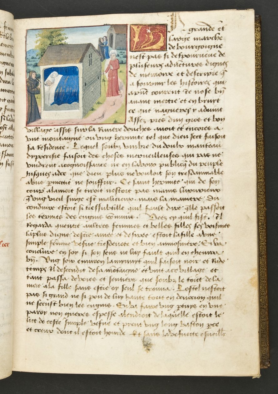 MS Hunter 252 030r sivu sadasta uudesta uutisesta, c.1461-62 tekijältä French School