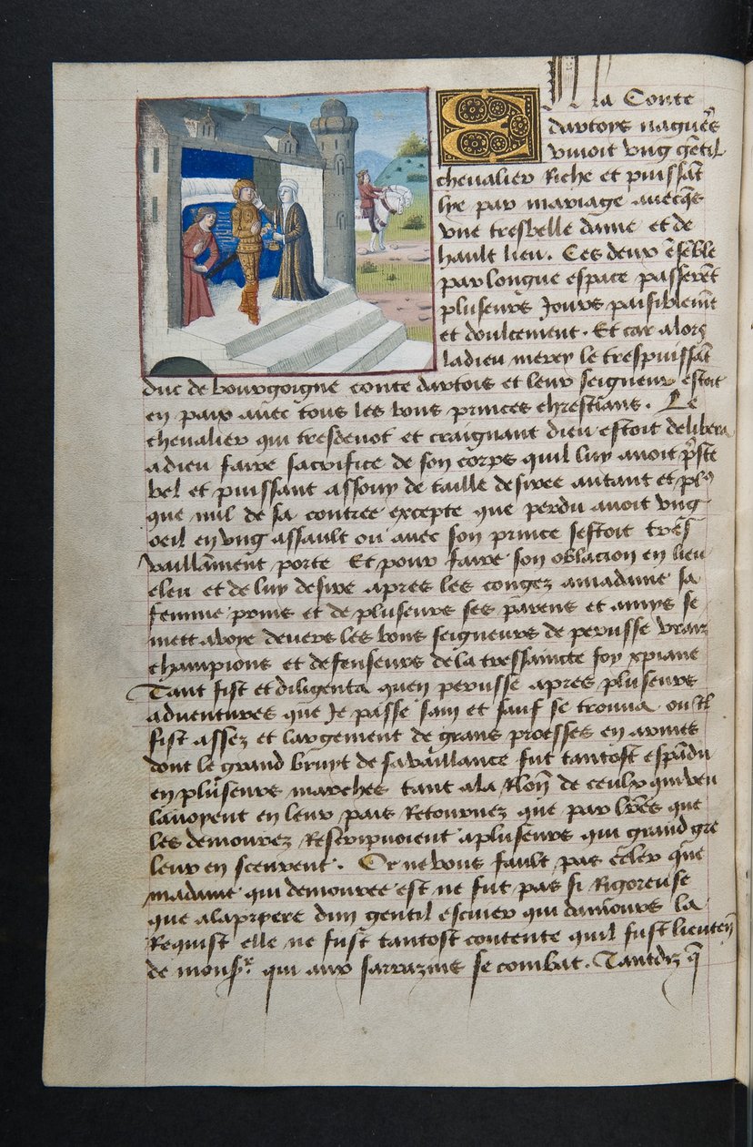 MS Hunter 252 034v sivu sadasta uudesta uutisesta, c.1461-62 tekijältä French School