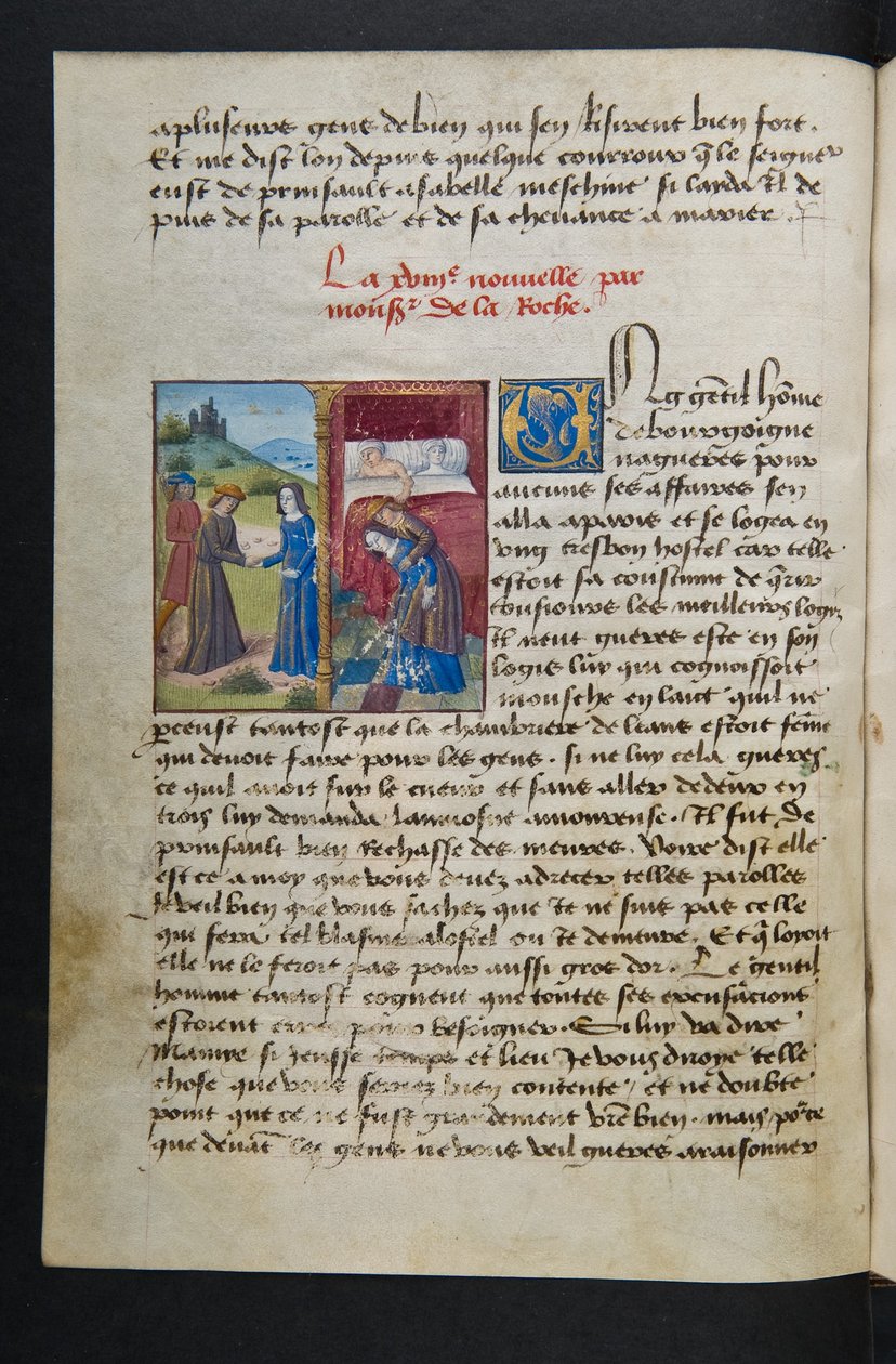 MS Hunter 252 038v sivu sadasta uudesta uutisesta, c.1461-62 tekijältä French School