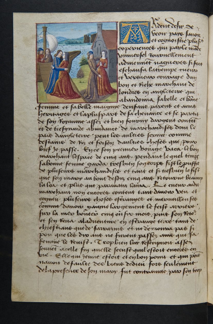 MS Hunter 252 040v sivu sadasta uudesta uutisesta, c.1461-62 tekijältä French School