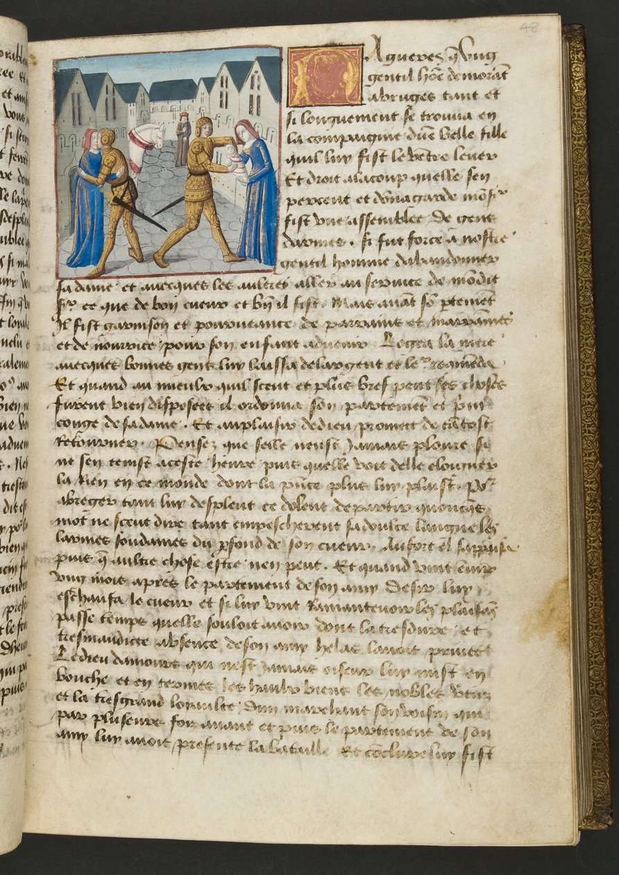 MS Hunter 252 048r sivu sadasta uudesta uutisesta, c.1461-62 tekijältä French School