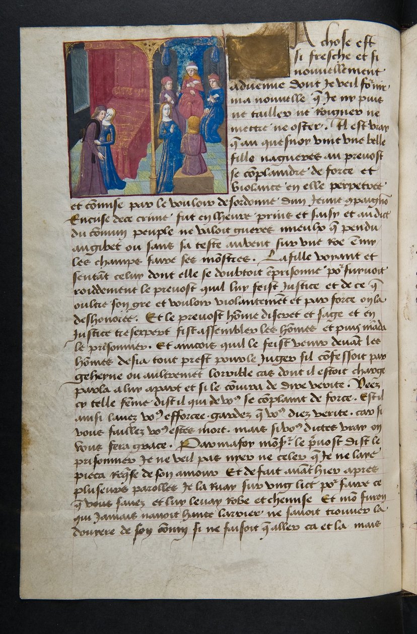 MS Hunter 252 053v sivu sadasta uudesta uutisesta, c.1461-62 tekijältä French School