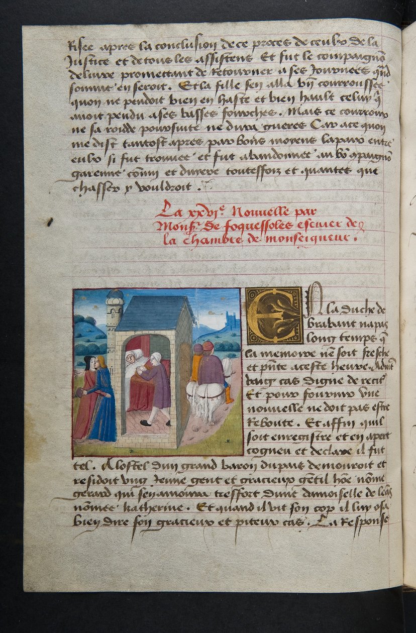 MS Hunter 252 054v sivu sadasta uudesta uutisesta, c.1461-62 tekijältä French School