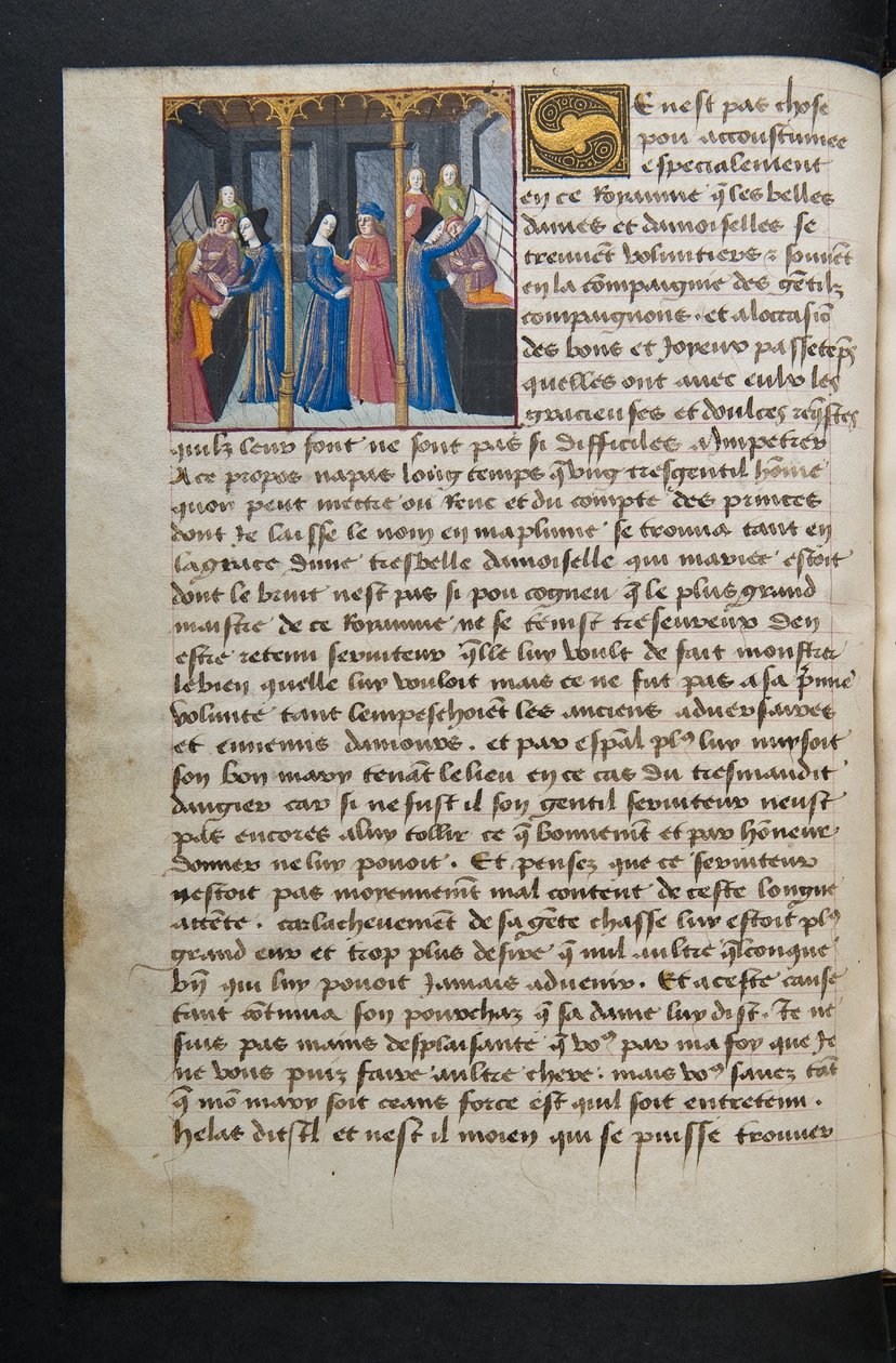 MS Hunter 252 062v sivu sadasta uudesta uutisesta, c.1461-62 tekijältä French School